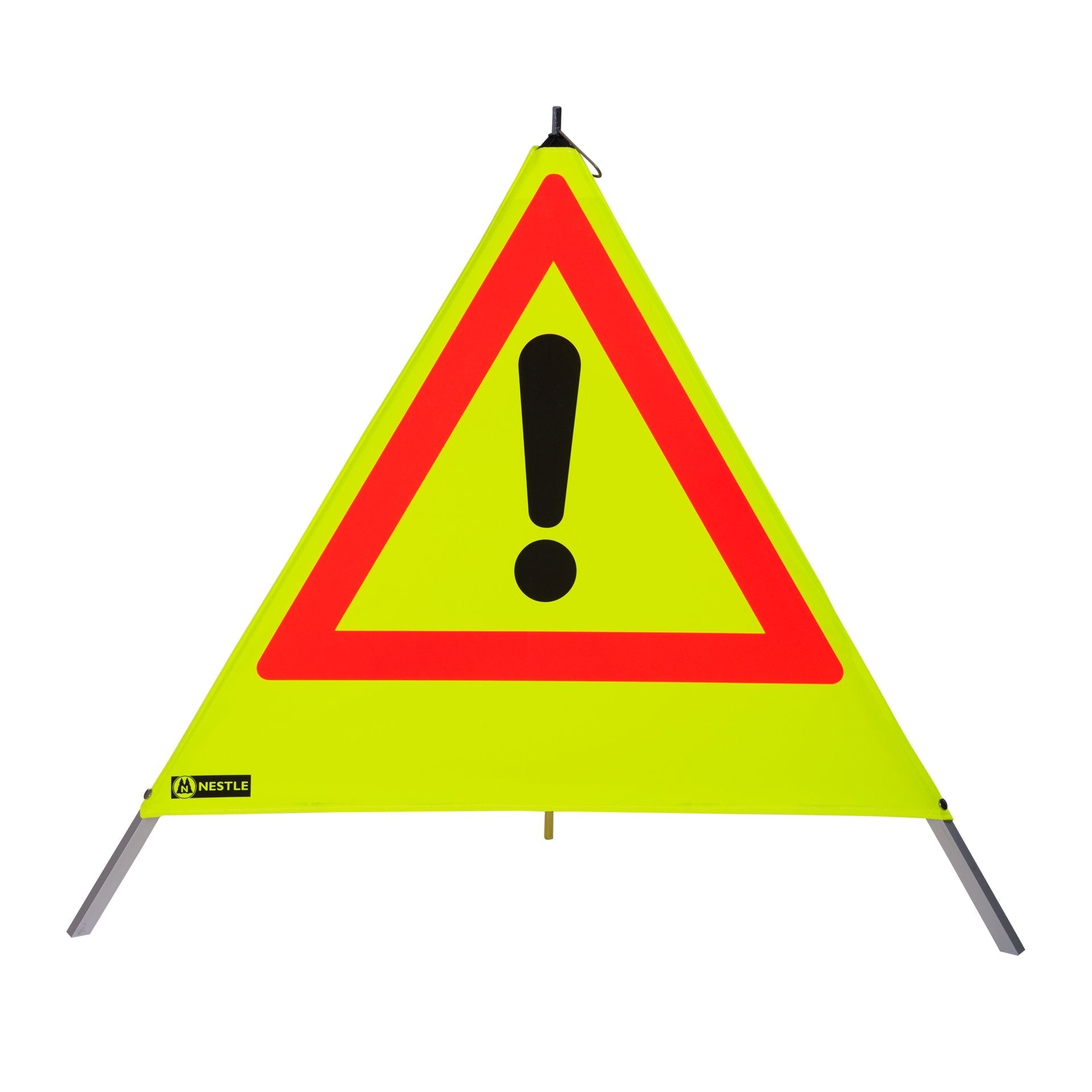 NESTLE Warnpyramide 90 cm, Achtung (VZ101), gelb retroreflektierend, mit Mittelfuß NESTLE Warnpyramide 90 cm, Achtung (VZ101), gelb retroreflektierend, mit Mittelfuß